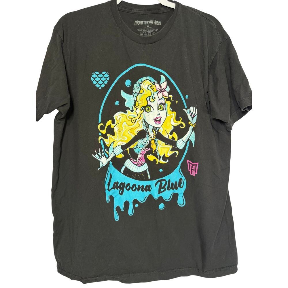 Monster High Lagoona Blue Tee XL Black Goth Alt Cartoon Graphic Nostalgic